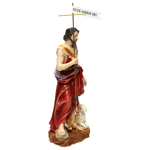 St. John the Baptist statue in painted resin 37 cm 4