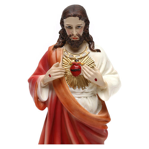Sagrado Corazón de Jesús resina h 20 cm 2