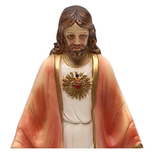 Sacred Heart of Jesus statue in painted resin 20 cm 2