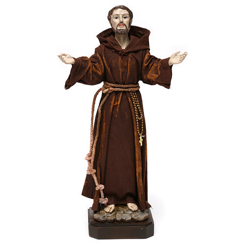 St. Francis statue in resin and fabric 30 cm 1