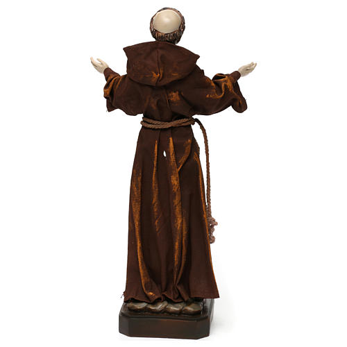 Figura z żywicy i tkaniny Święty Franciszek 30 cm 5