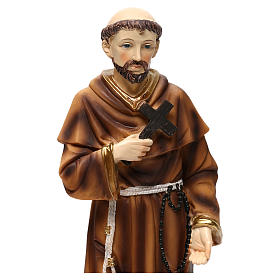 St Francis with wolf 30 cm resin statue