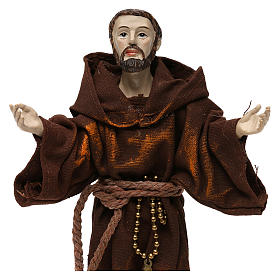 St. Francis statue in resin and fabric 20 cm