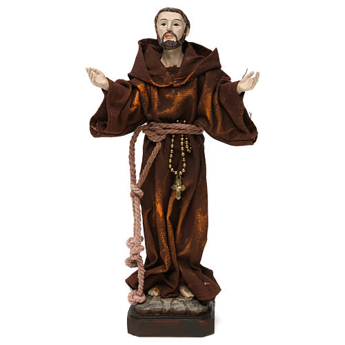 St Francis 20 cm resin and fabric statue 1