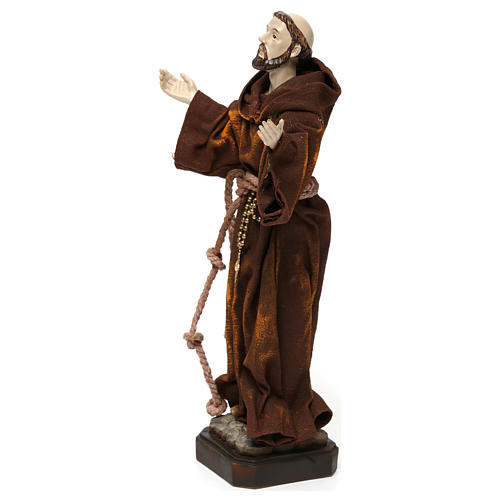 St Francis 20 cm resin and fabric statue 3