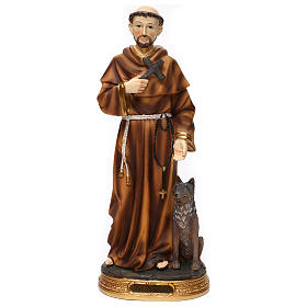 Figura z żywicy Święty Franciszek z wilkiem 40 cm