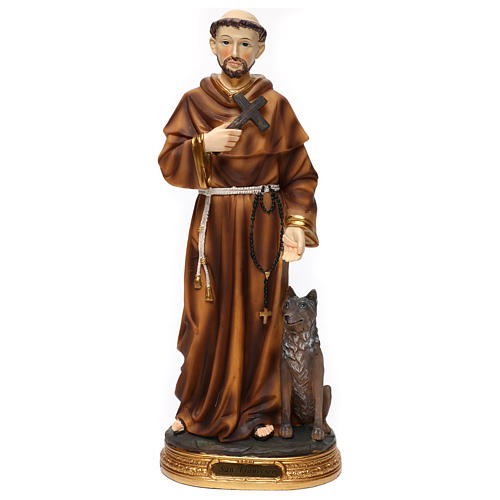 Figura z żywicy Święty Franciszek z wilkiem 40 cm 1