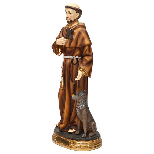 Figura z żywicy Święty Franciszek z wilkiem 40 cm 3
