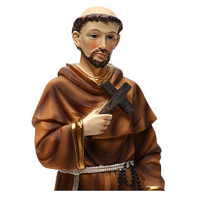 Saint Francis with wolf 40 cm resin statue