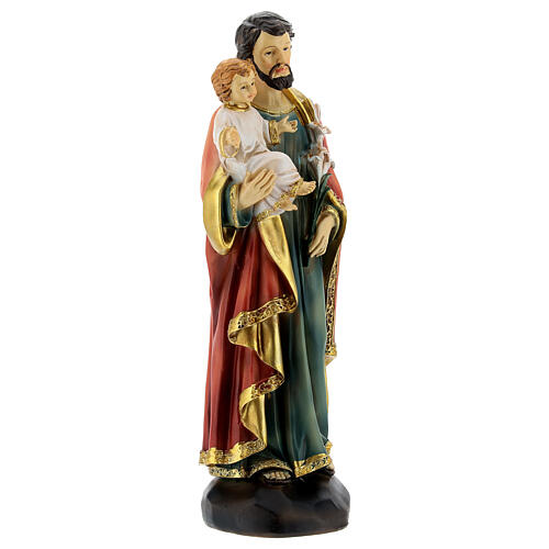 Estatua de resina San José y Niño 20 cm 4