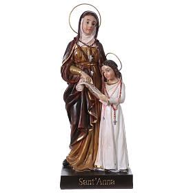 St. Anne with Mary statue in resin 20 cm
