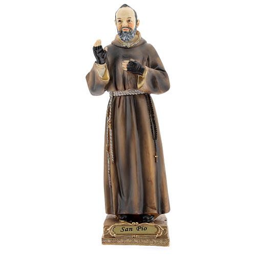 Padre Pio 22 cm imagem em resina 1