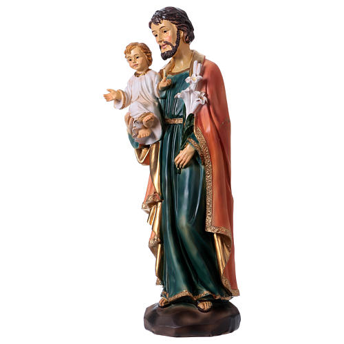 St. Joseph with Infant Jesus statue in resin 30 cm 3