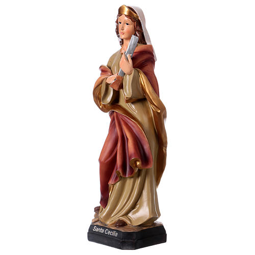Statua Santa Cecilia 40 cm resina 3