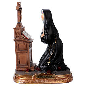 St. Rita kneeling statue in resin 17 cm