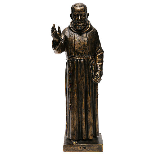 STOCK Statue Pater Pius 50cm Harz Fontanini Bronze Finish 1