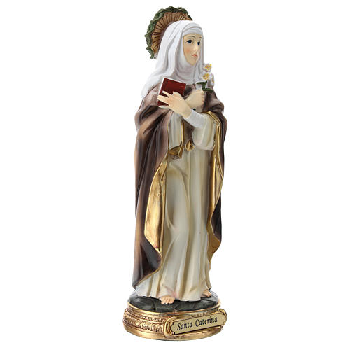 Heilige Katharina aus Siena 20cm bemalten Harz 4