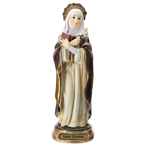 Statua di Santa Caterina da Siena resina 20 cm  1