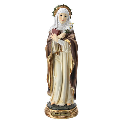 Sainte Catherine de Sienne statue résine 30 cm 1