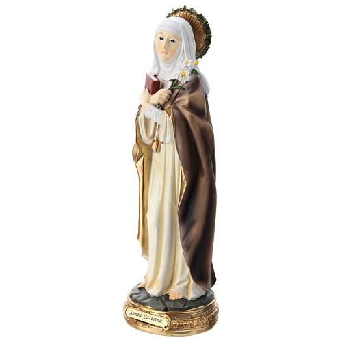 Sainte Catherine de Sienne statue résine 30 cm 3