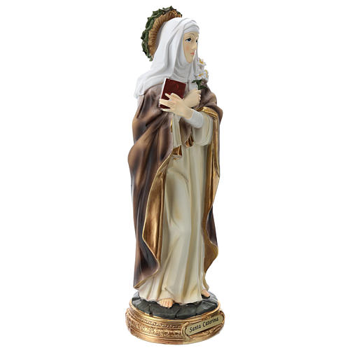 Sainte Catherine de Sienne statue résine 30 cm 4