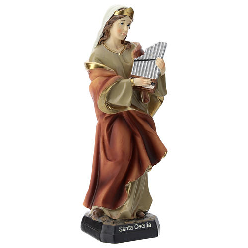 Statue of St. Cecilia in resin 20 cm 4