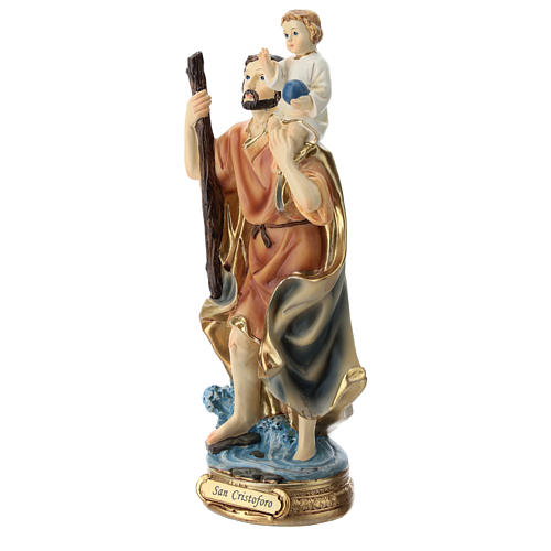 Statue Heiliger Christophorus, aus Kunstharz, 20 cm 3