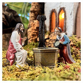 Escena pasión Cristo Jesús y la Samaritana cerca del pozo de Jacob 9 cm