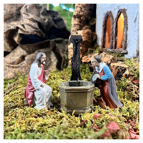 Scène Passion Jésus-Christ et la Samaritaine au puits de Jacob 9 cm 5