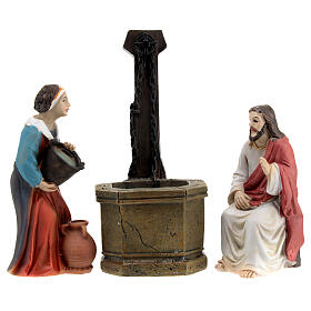 Gesù e Samaritana pozzo di Giacobbe scena 9 cm