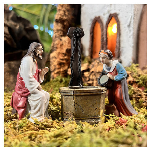 Gesù e Samaritana pozzo di Giacobbe scena 9 cm 2