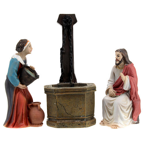 Cena vida de Jesus Cristo: encontro com a mulher samaritana junto ao poço de Jacó, 9 cm 1