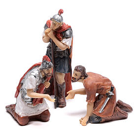 Ícones, Ovos Pintados, Quadros, Imagens: Cena vida de Jesus Cristo soldados lançando sortes sobre as vestes, 9 cm