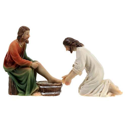 Escena vida de Cristo: lavatorio de los pies Jesús ultima cena 9 cm 1