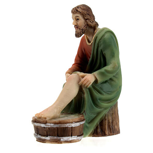 Scène vie de Christ lavement des pieds 9 cm 9