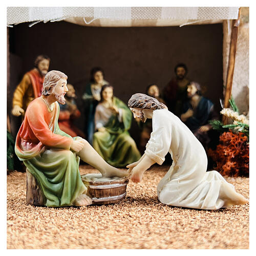 Scena lavanda dei piedi Gesù Ultima Cena 9 cm 2