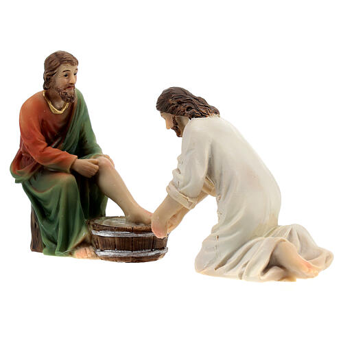 Scena lavanda dei piedi Gesù Ultima Cena 9 cm 3