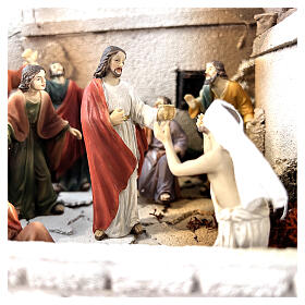 Wunder der Heilung des Blinden durch Jesus, für 9 cm Krippe