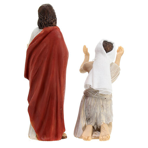 Estatuas escena de la vida de Jesús: recuperación de los ciegos 9 cm 9