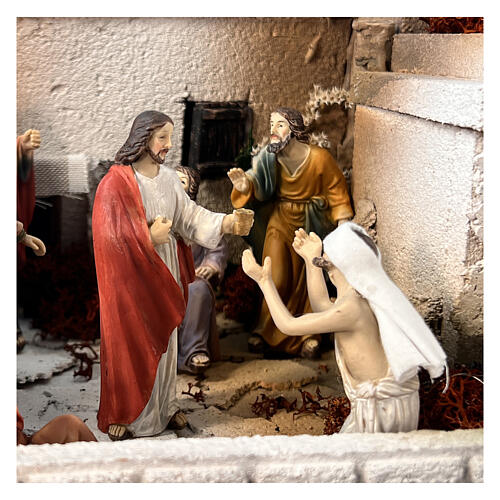 Miracolo guarigione del cieco Gesù statue 9 cm 4