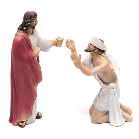 Ícones, Ovos Pintados, Quadros, Imagens: Cena da vida de Jesus Cristo: cura do cego, 9 cm