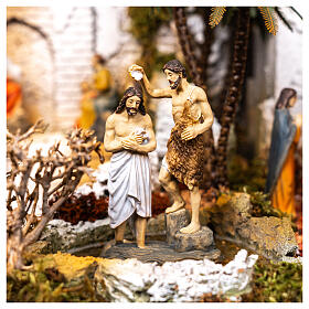 Estatuas escenas bautismo de Jesús con Juan Bautista 9 cm