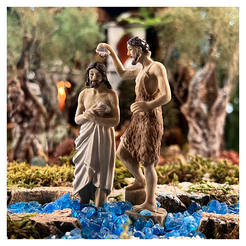 Estatuas escenas bautismo de Jesús con Juan Bautista 9 cm 4