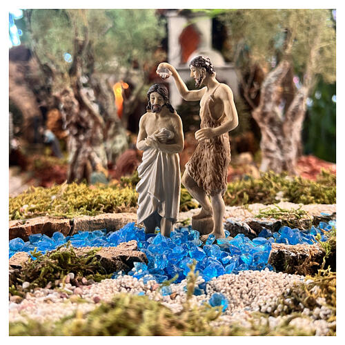 Estatuas escenas bautismo de Jesús con Juan Bautista 9 cm 6