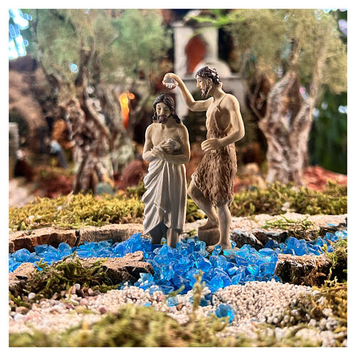 Scena Battesimo di Gesù nel Giordano 9 cm 4