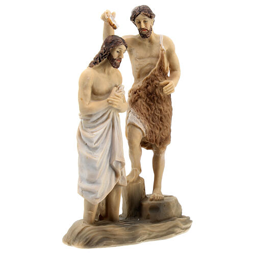 Scena Battesimo di Gesù nel Giordano 9 cm 5