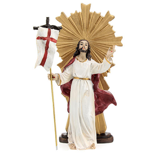 Statua Resurrezione Gesù raggiera resina 9 cm 1