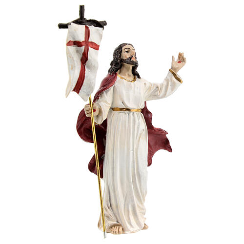 Statua Resurrezione Gesù raggiera resina 9 cm 3