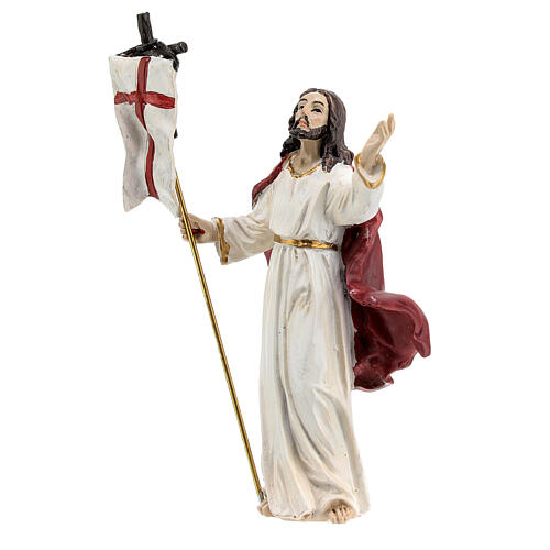 Statua Resurrezione Gesù raggiera resina 9 cm 5