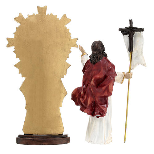 Statua Resurrezione Gesù raggiera resina 9 cm 7